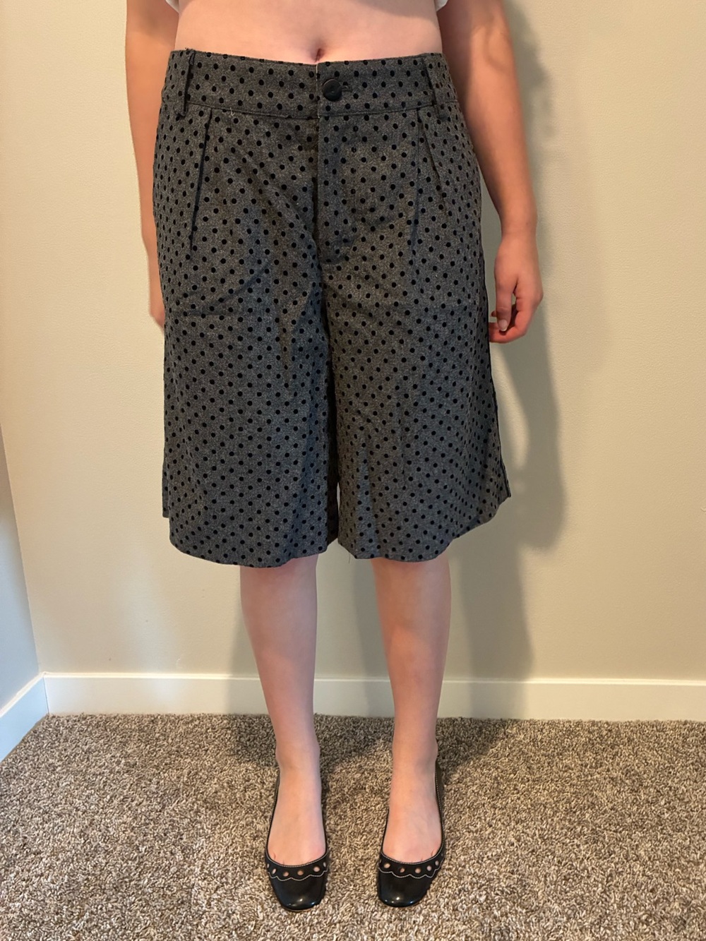 Vintage Marc by Marc Jacobs flocked dot wool shorts